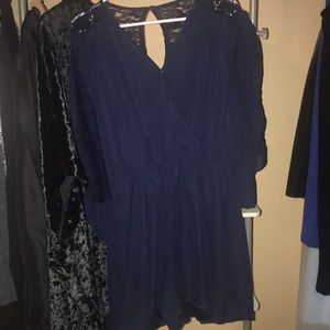 Navy Chiffon romper